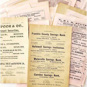 1906 Maine Local Towns Advertisement Pages Bulk Lot Of 47 Pcs 500+ Ads E10